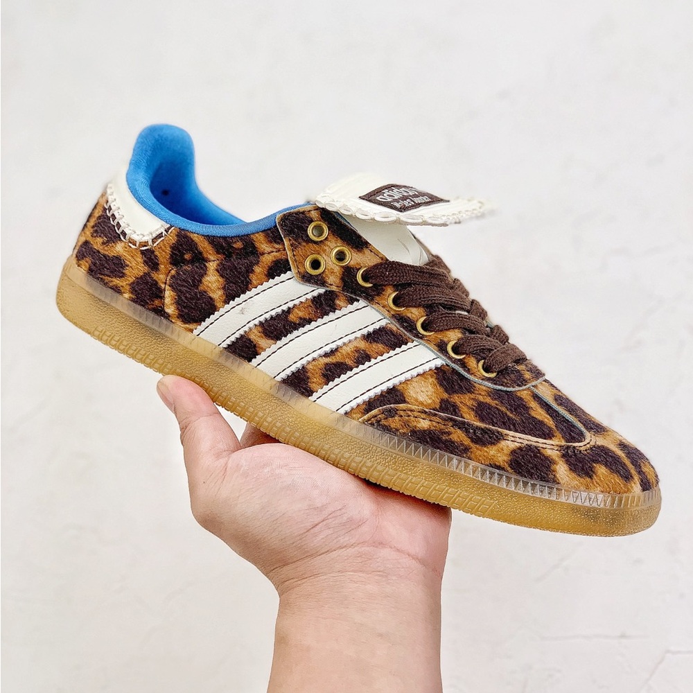 New Adidas x Wales Bonner Samba Pony Leopard Print Women's Sneaker